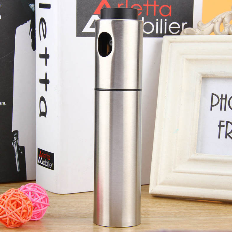 Silver Stainless Steel Olive Oil Spraying Bottle Vinegar Sprayer 135ml