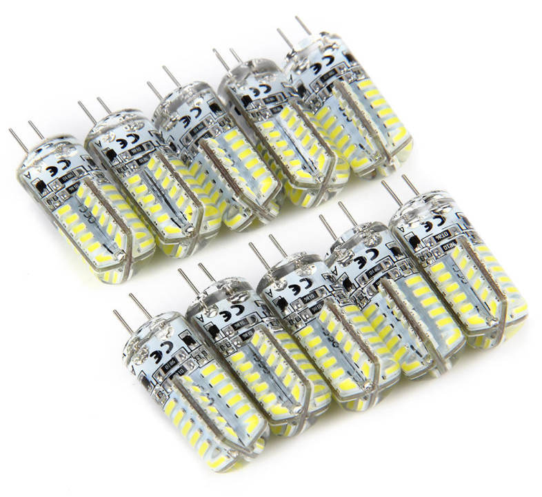 10pcs 1.5W G4 Base 48 LED Lamp DC 12V White Light Undimmable 360 Degrees Beam Angle