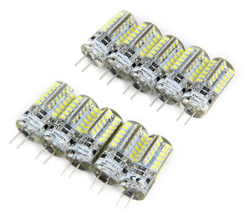 10pcs 1.5W G4 Base 48 LED Lamp DC 12V White Light Undimmable 360 Degrees Beam Angle