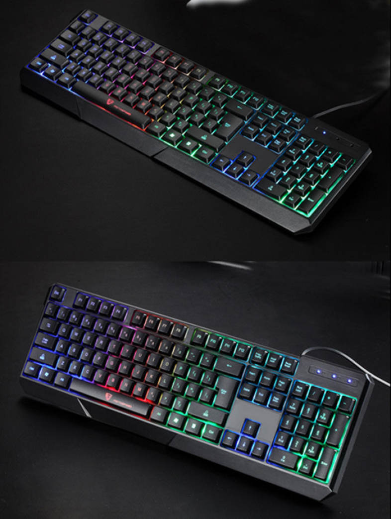 MotoSpeed K70L 7-Color Backlight Gaming Keyboard USB Powered for Desktop Laptop