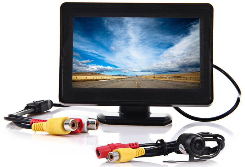 2 in 1 4.3 Inch TFT LCD Car Rear View Monitor Night Vision Parking Reverse Camera