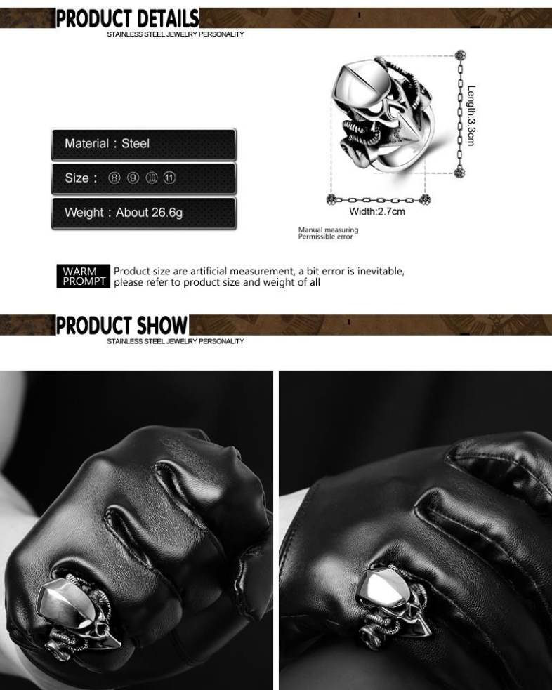 R172-10 316L Stainless Steel New Design Finger Ring for Man