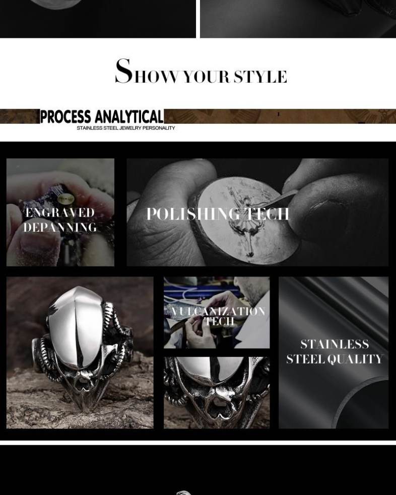 R172-10 316L Stainless Steel New Design Finger Ring for Man