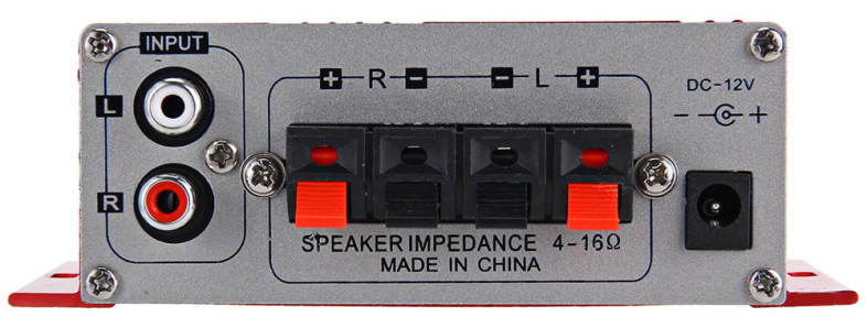 HY - 2001 Hi-Fi 12V Mini Auto Car Stereo Amplifier 2 Channel Audio Support CD DVD MP3 Input for Motorcycle Home