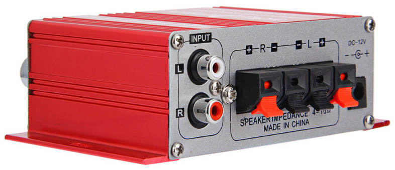 HY - 2001 Hi-Fi 12V Mini Auto Car Stereo Amplifier 2 Channel Audio Support CD DVD MP3 Input for Motorcycle Home
