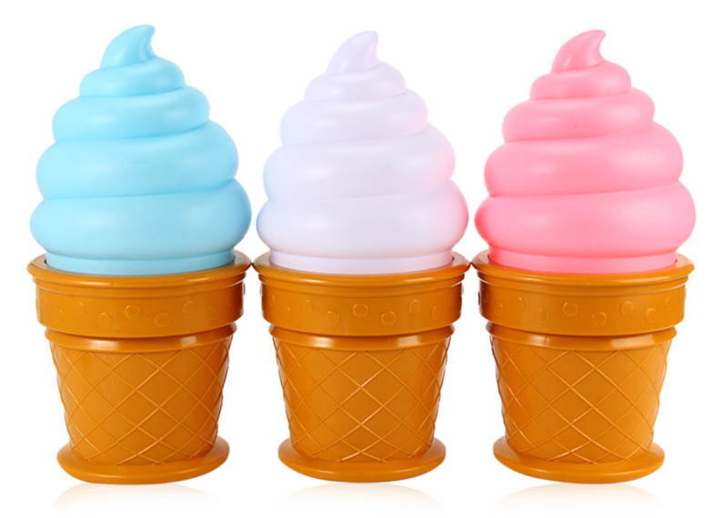 Ice Cream Cone Shaped Night Light Desk Table LED Lamp for Kids Children Bedroom Decor Lights