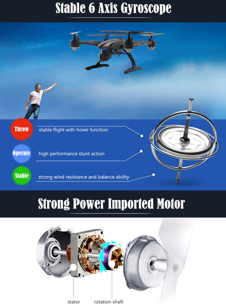 JXD 509G RC Quadcopter 5.8G Real-time FPV 0.92MP Headless Mode with Light