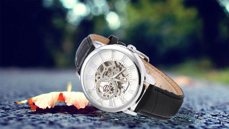 Forsining Men Auto Mechanical Leather Wrist Watch