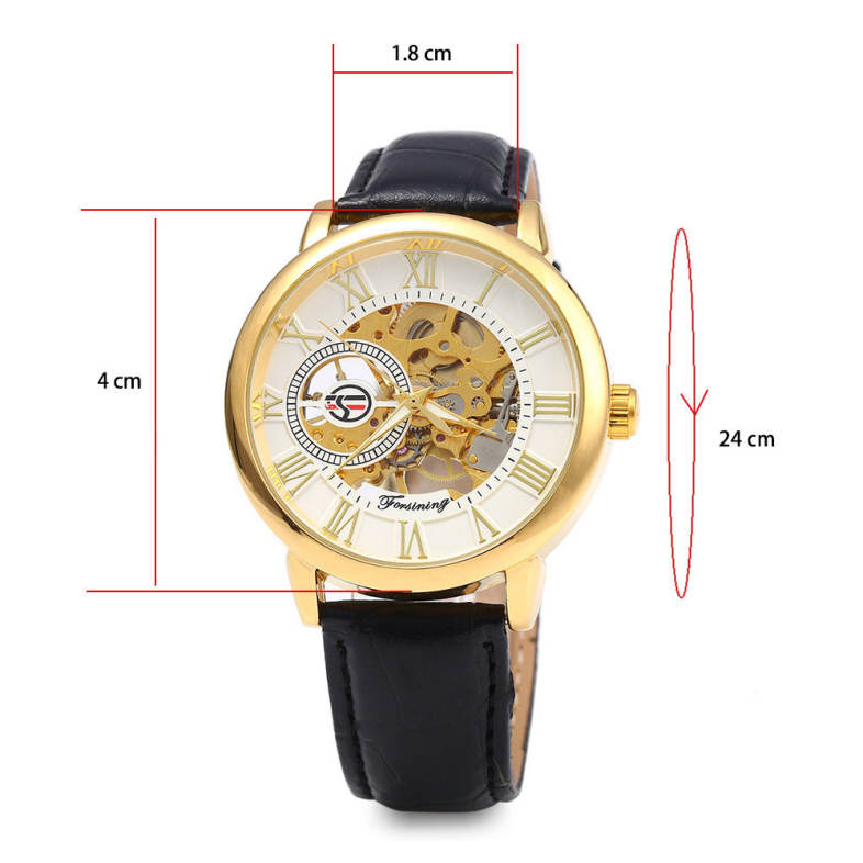 Forsining Men Auto Mechanical Leather Wrist Watch