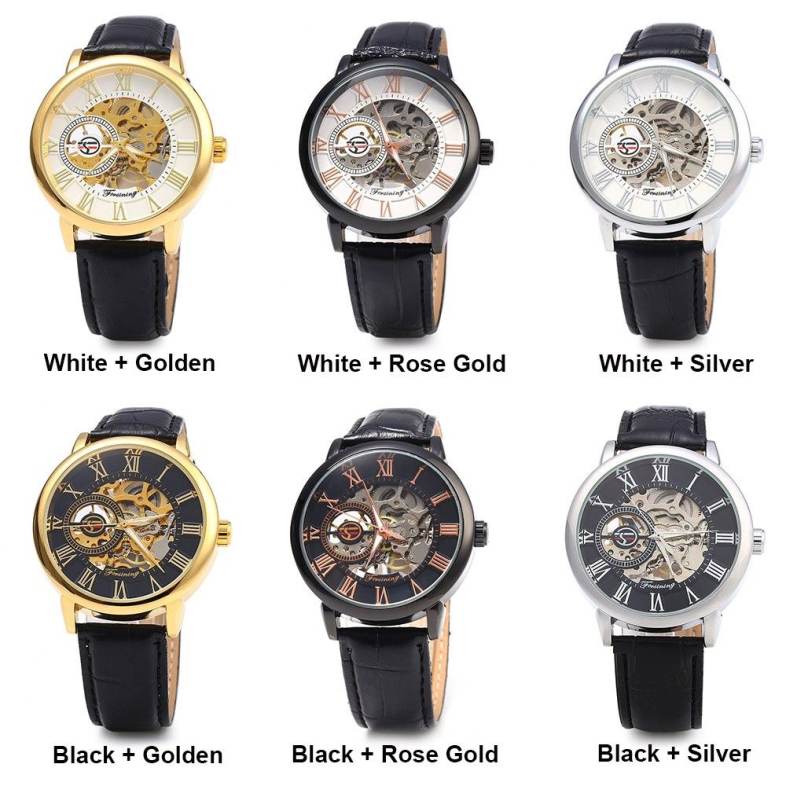 Forsining Men Auto Mechanical Leather Wrist Watch