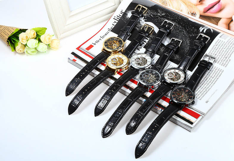 Forsining Men Auto Mechanical Leather Wrist Watch