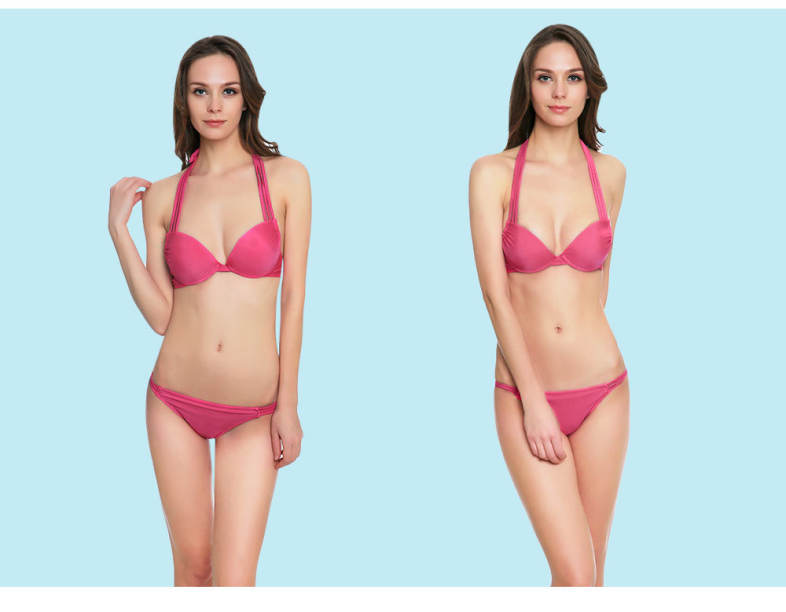 Sexy Halter Neck Backless Pad Low Waist Bikini Set for Women