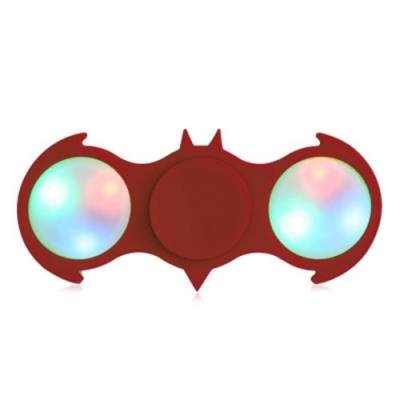 FIDDLE TOY COLORFUL FLASHING LED LIGHTS BAT FIDGET SPINNER (RED) -